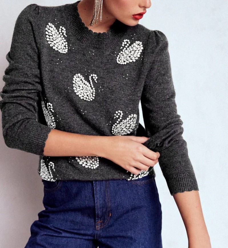 Beautiful Embellished Sweater crystals swan boden 

#LTKWorkwear #LTKStyleTip #LTKHoliday