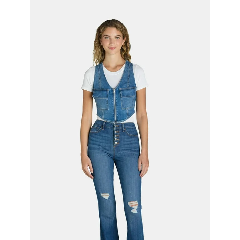 Madden NYC Women's Juniors Denim Vest | Walmart (US)