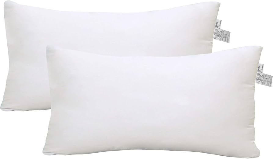 ACCENTHOME Accent Home Cushion Filler (White - 12"x20" Pack of 2) | Amazon (US)