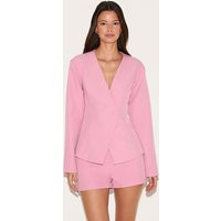 Candy Pink Tailored Cinched Waist Asymmetric Blazer | PrettyLittleThing UK