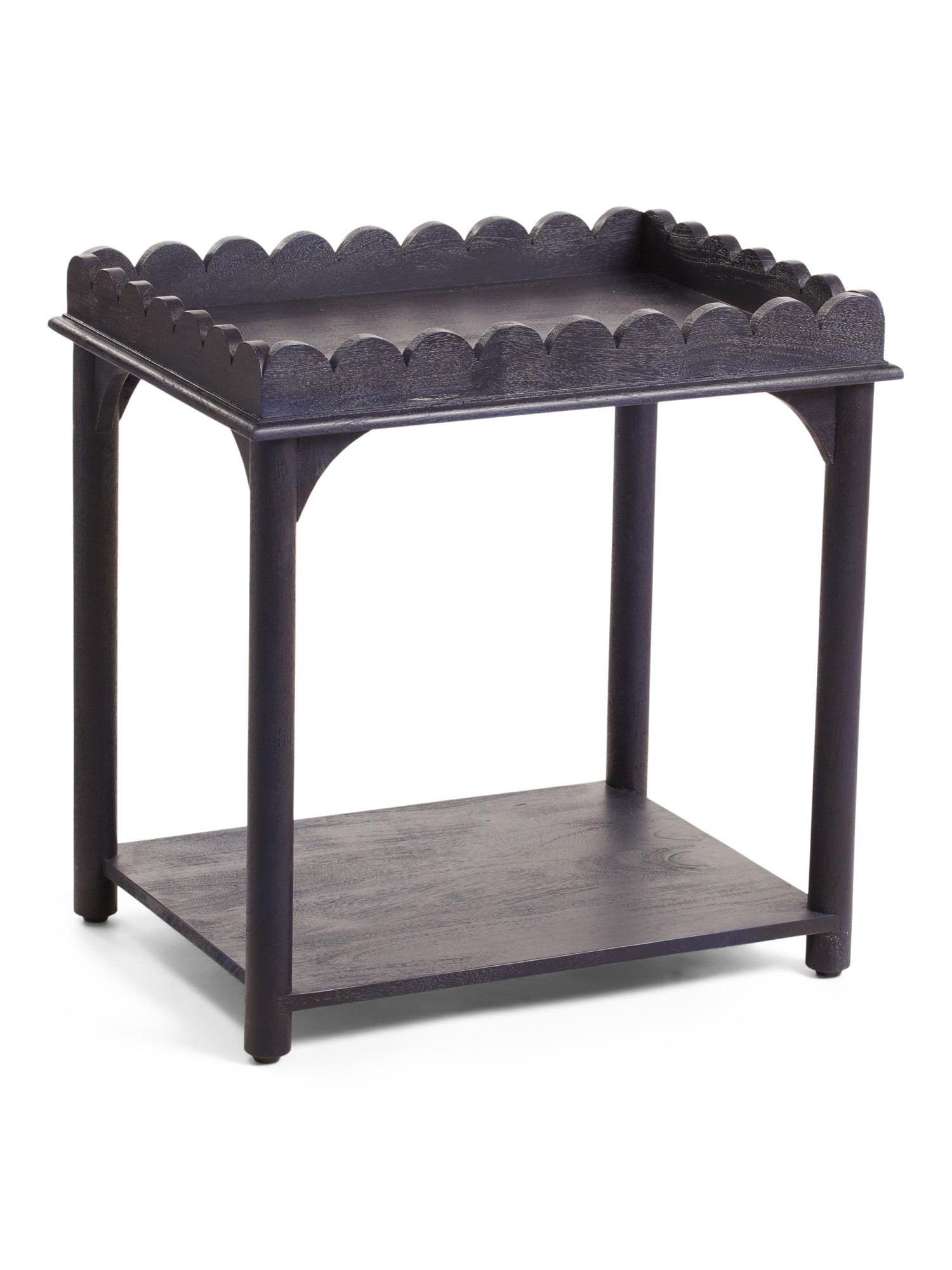 24.5in Scalloped Wood Rectangular Side Table | Furniture & Lighting | Marshalls | Marshalls
