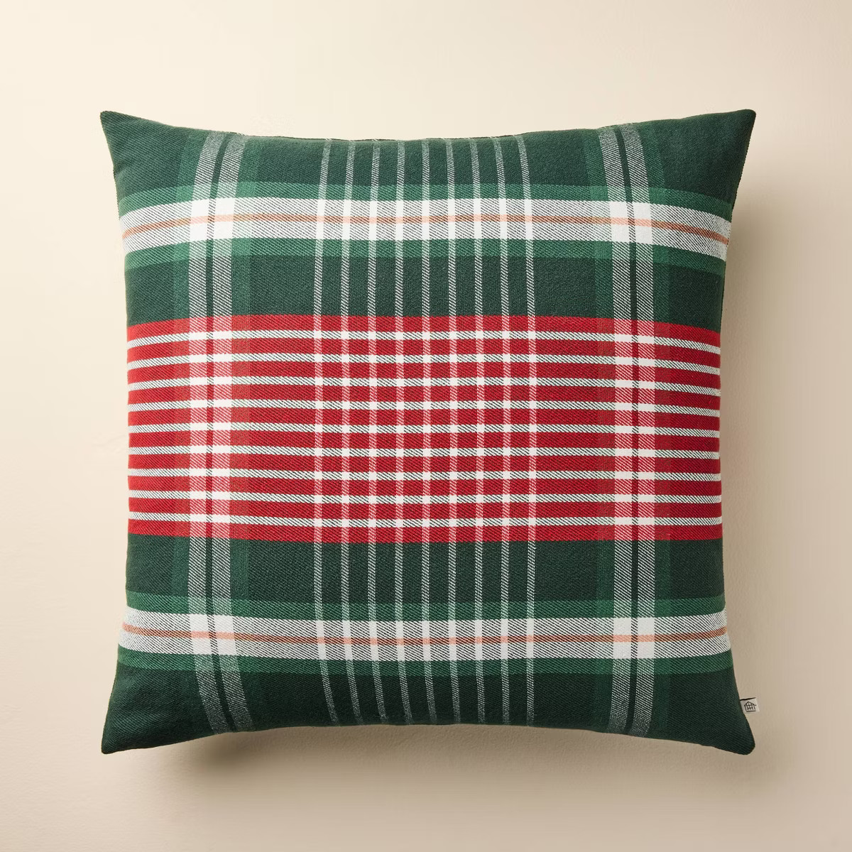 24"x24" Plaid Square Toss Pillow Red/Green - Hearth & Hand™ with Magnolia | Target