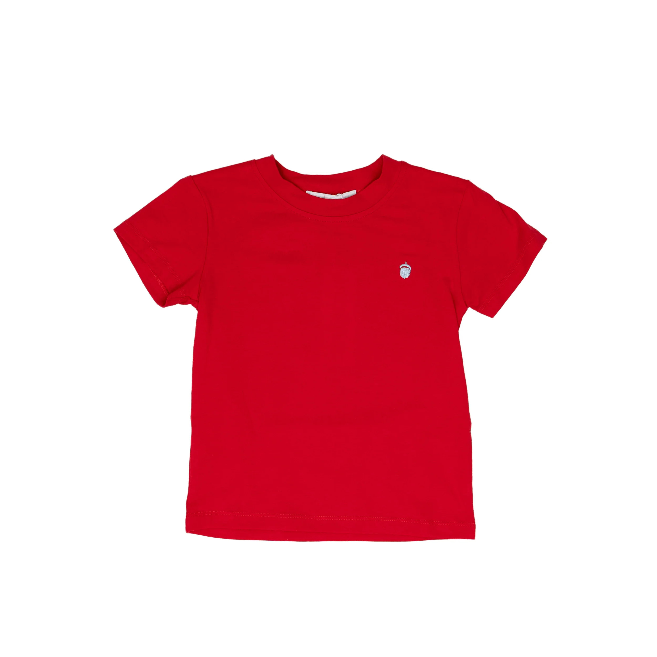 Red SS Signature Tee with White Acorn | The Oaks Apparel Company