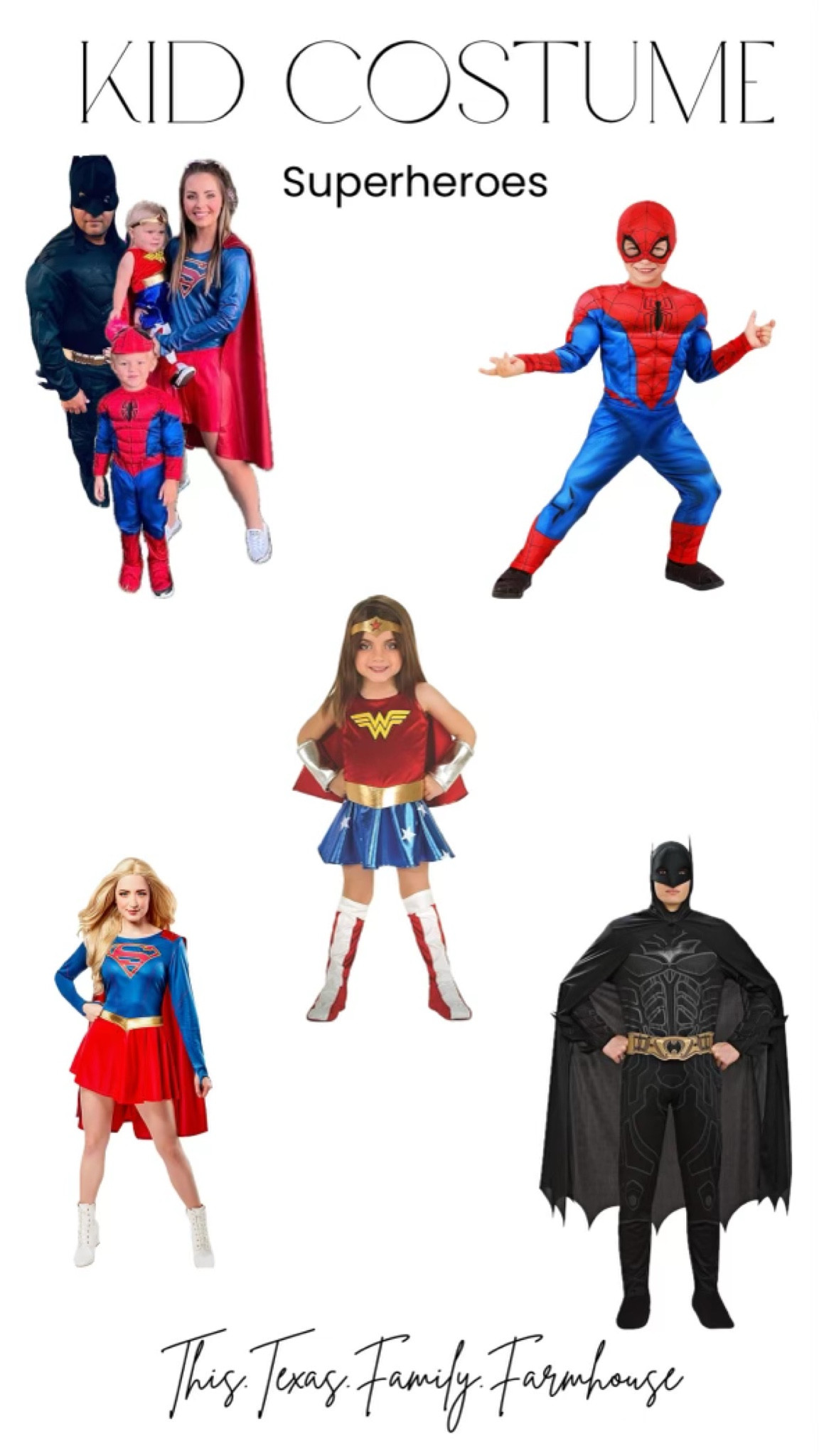 Family Halloween Costumes: Superheroes! 🦸‍♂️ 

Sharing costume inspiration on past items I’ve thrown together for Halloween costumes! 

Superheroes | family costumes | kid costumes | Spider-Man | Batman | Supergirl | Wonder Woman | trick or treat | Halloween | spooky season 

#LTKHalloween #LTKKids #LTKFamily
