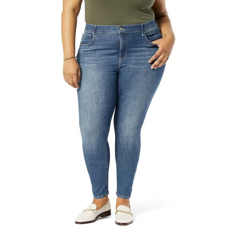 Signature by Levi Strauss & Co. Women's Plus Simply Stretch Shaping High Rise Super Skinny Jeans | Walmart (US)