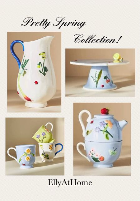 Pretty new spring Faye kitchen collection with beautiful details at Anthropologie! Makes a nice gift! Choose your favorite colors and patterns. Coffee mug, tea pot, pitcher, cake stand. Shop more whimsical selections! Free shipping at $50

#LTKfamily #LTKhome #LTKfindsunder50