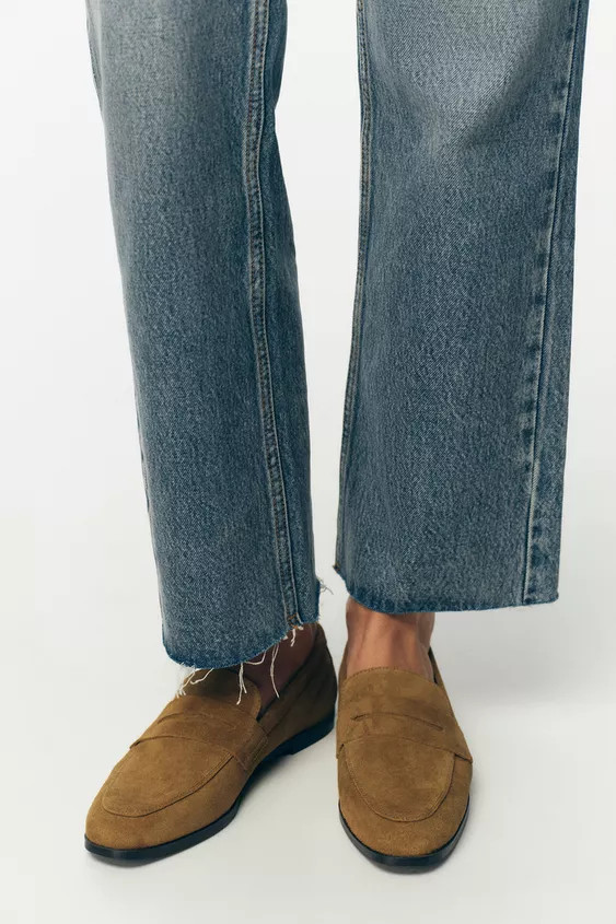 SPLIT SUEDE LOAFERS | Zara UK