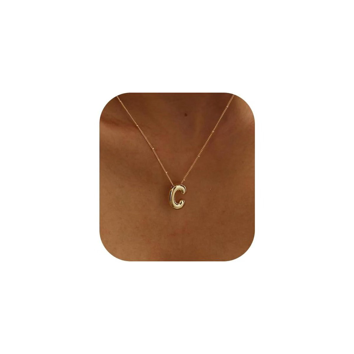 14K Gold Plated Bubble Letter Necklace – Chunky Balloon Initial Pendant, Custom Name Jewelry fo... | Target