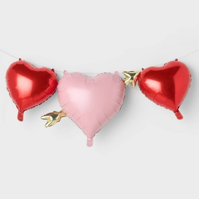 3ct Valentine's Day Hearts Foil Balloon Bundle - Spritz™ | Target