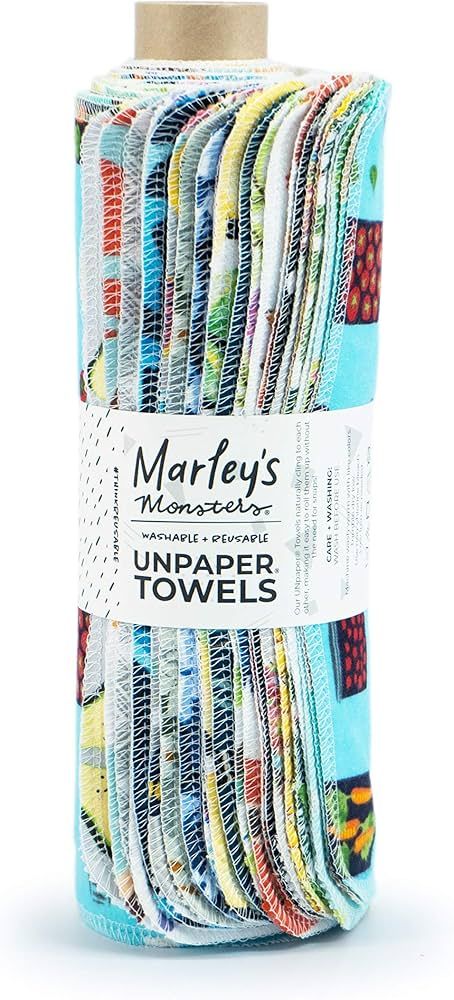 Marley's Monsters UNpaper® Towel Roll, Handmade in Eugene, Oregon (Surprise Prints, 24-Pack) | Amazon (US)