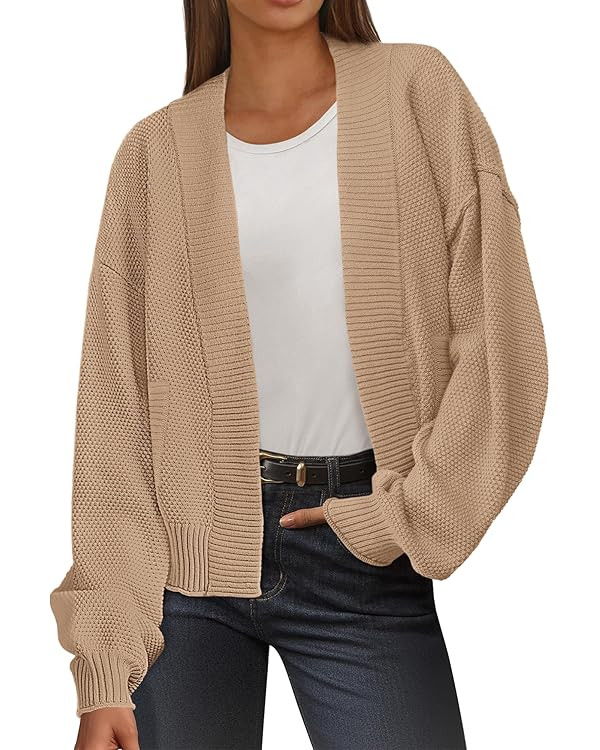 BTFBM Womens Oversized Cardigan Sweaters 2025 Fall Long Sleeve Knit Open Front Lightweight Sweate... | Amazon (US)
