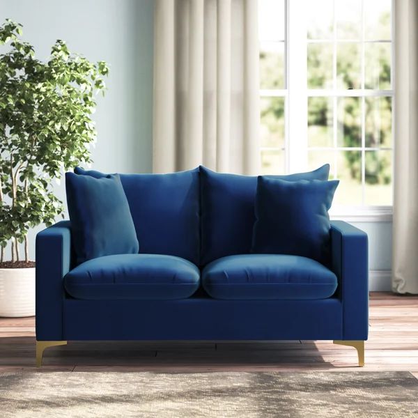 Shumpert 58'' Velvet Square Arm Loveseat | Wayfair North America