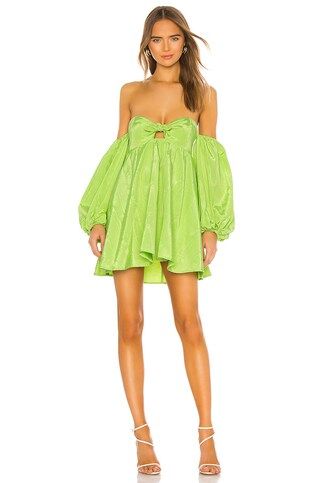 For Love & Lemons Saint Lucia Mini Dress in Lime from Revolve.com | Revolve Clothing (Global)