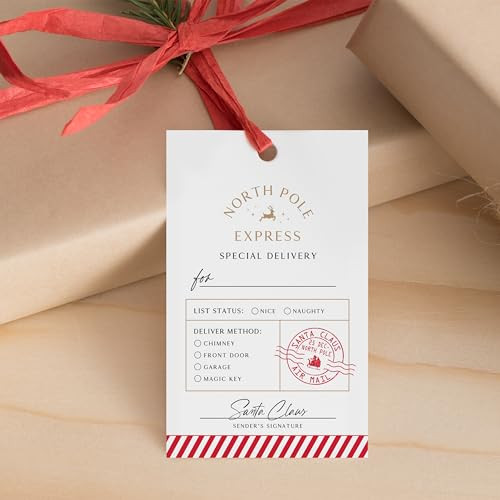 Christmas Gift Tags - 50-Pack of 2x3" Pre-Punched Holiday Tags for Gift Wrapping, Party Favors, D... | Amazon (US)