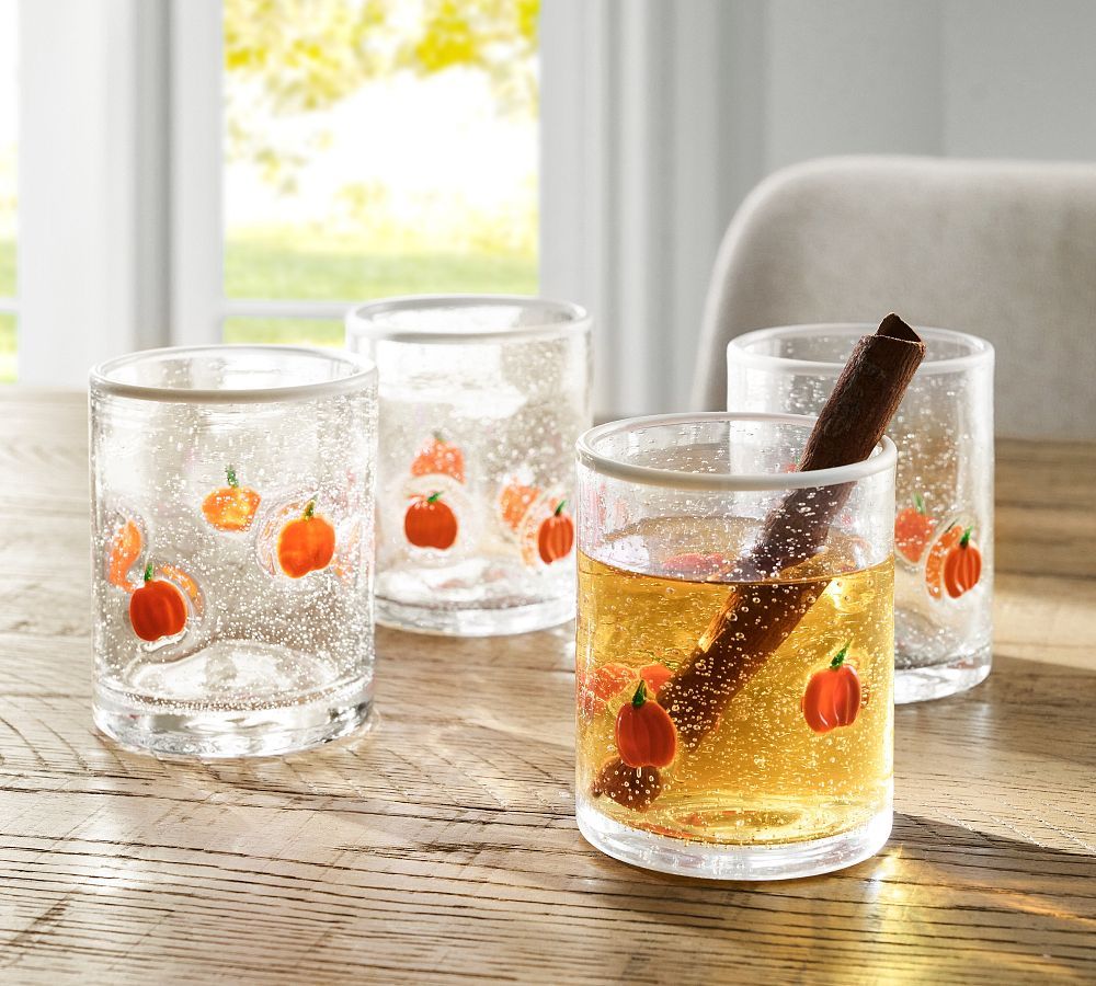 Pumpkin Icon Drinking Glasses - Set of 4 | Pottery Barn (US)