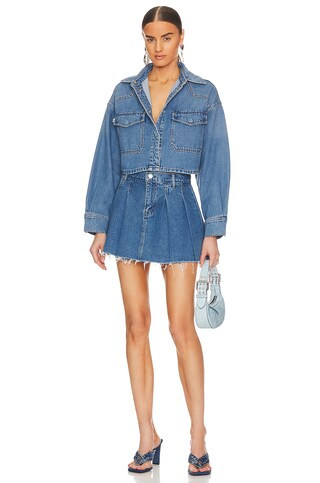Lovers and Friends Micah Cropped Denim Shacket in California from Revolve.com | Revolve Clothing (Global)