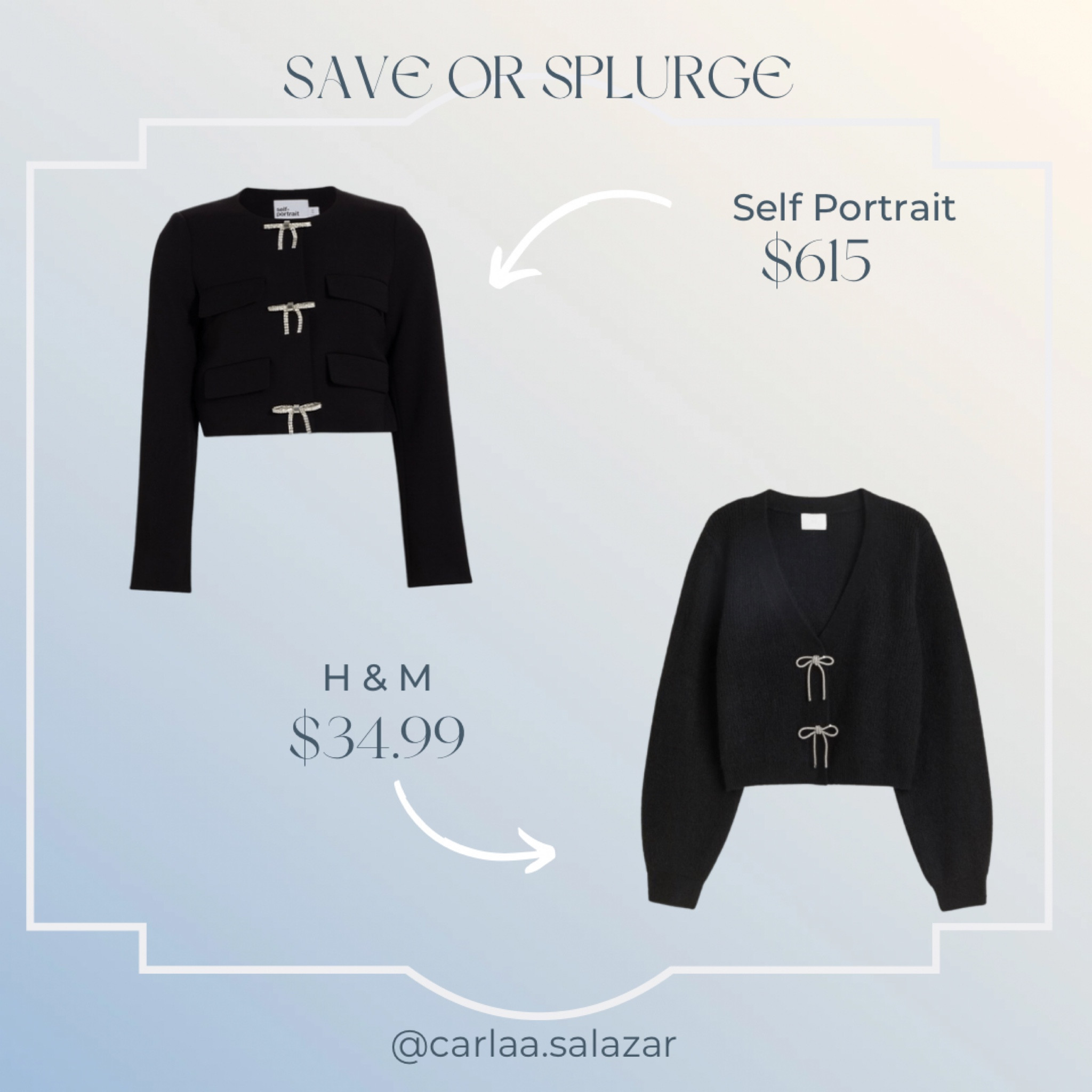 Save or splurge, Embellished Bow Cropped Jacket and cardigan. 

#LTKstyletip #LTKunder50