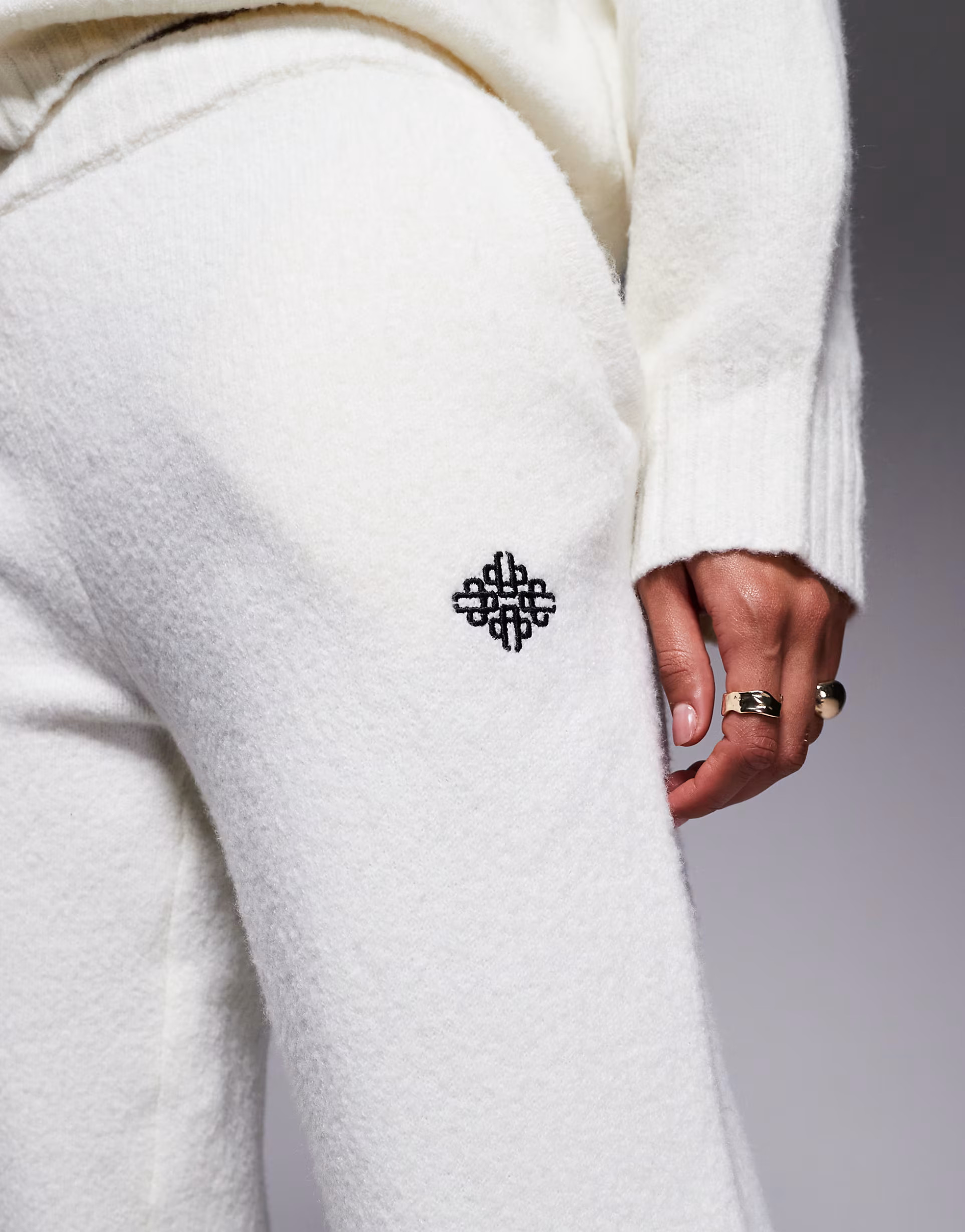 The Couture Club co-ord knit relaxed joggers in off white | ASOS (Global)