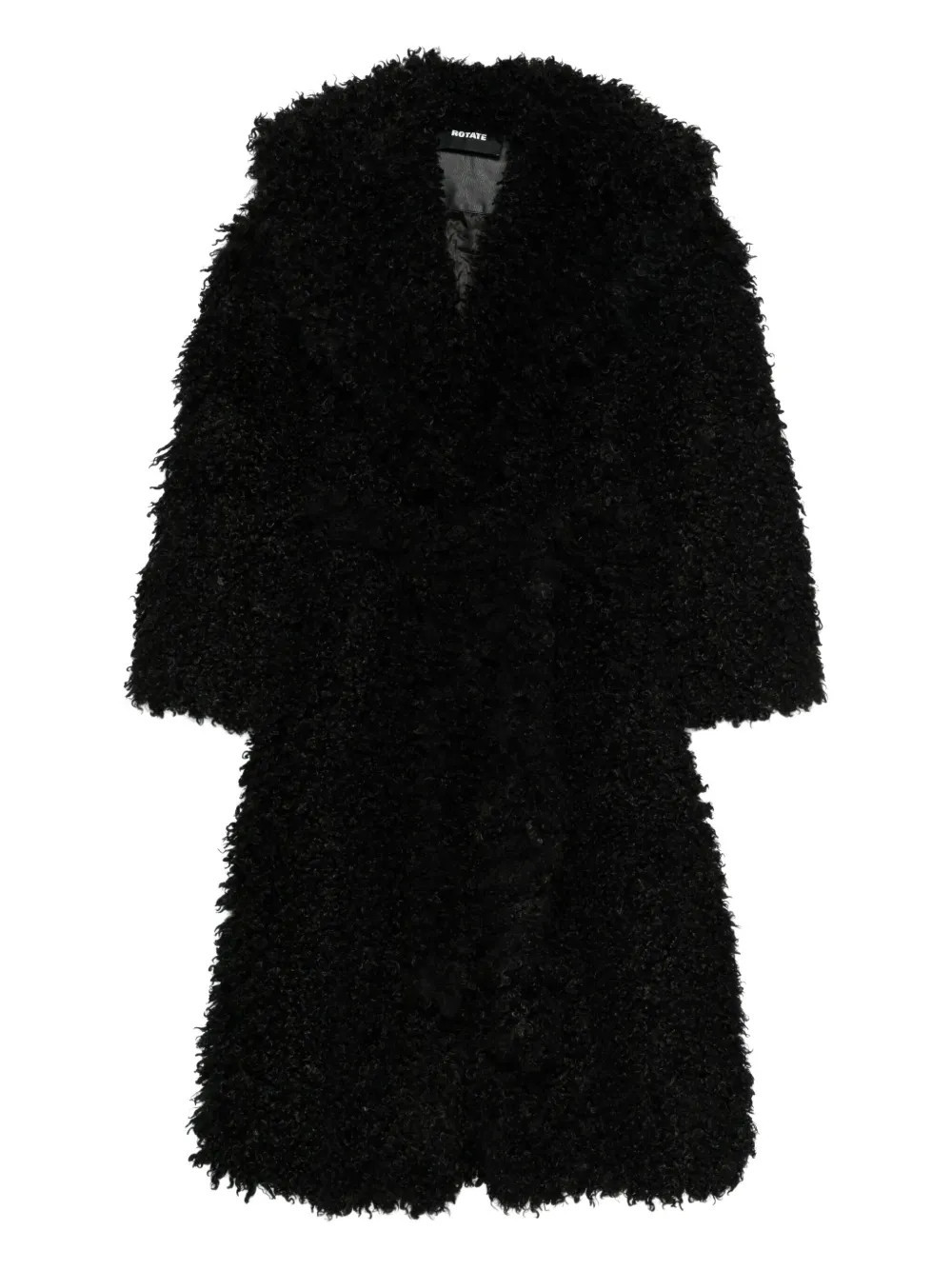 ROTATE BIRGER CHRISTENSEN long-sleeves faux-fur coat - Black | Farfetch Global