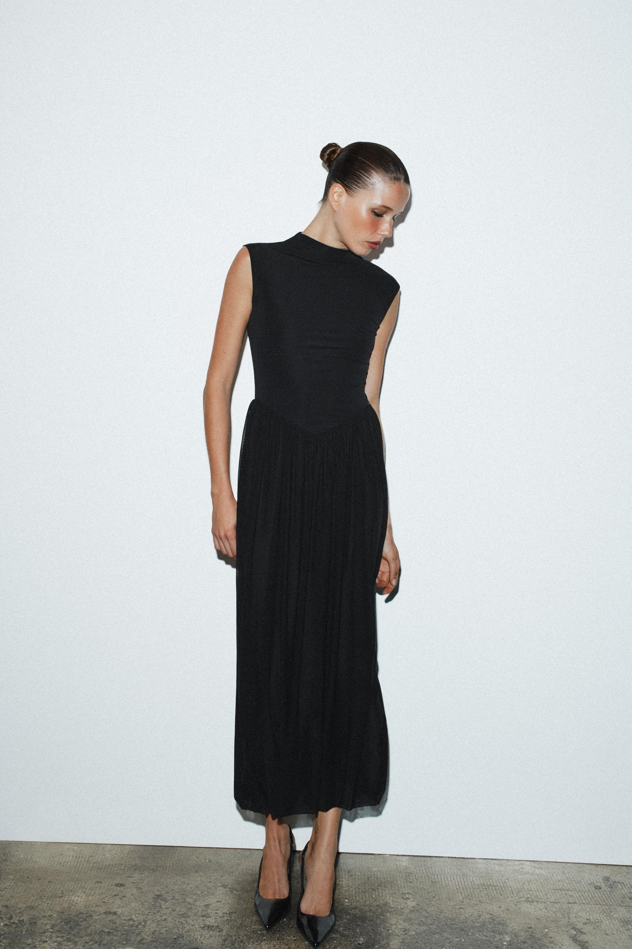 LONG TULLE COMBINATION DRESS | Zara US