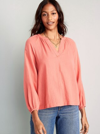 Split-Neck Blouse for Women | Old Navy (US)