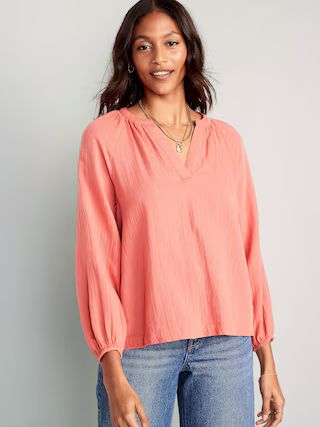 Split-Neck Blouse for Women | Old Navy (US)