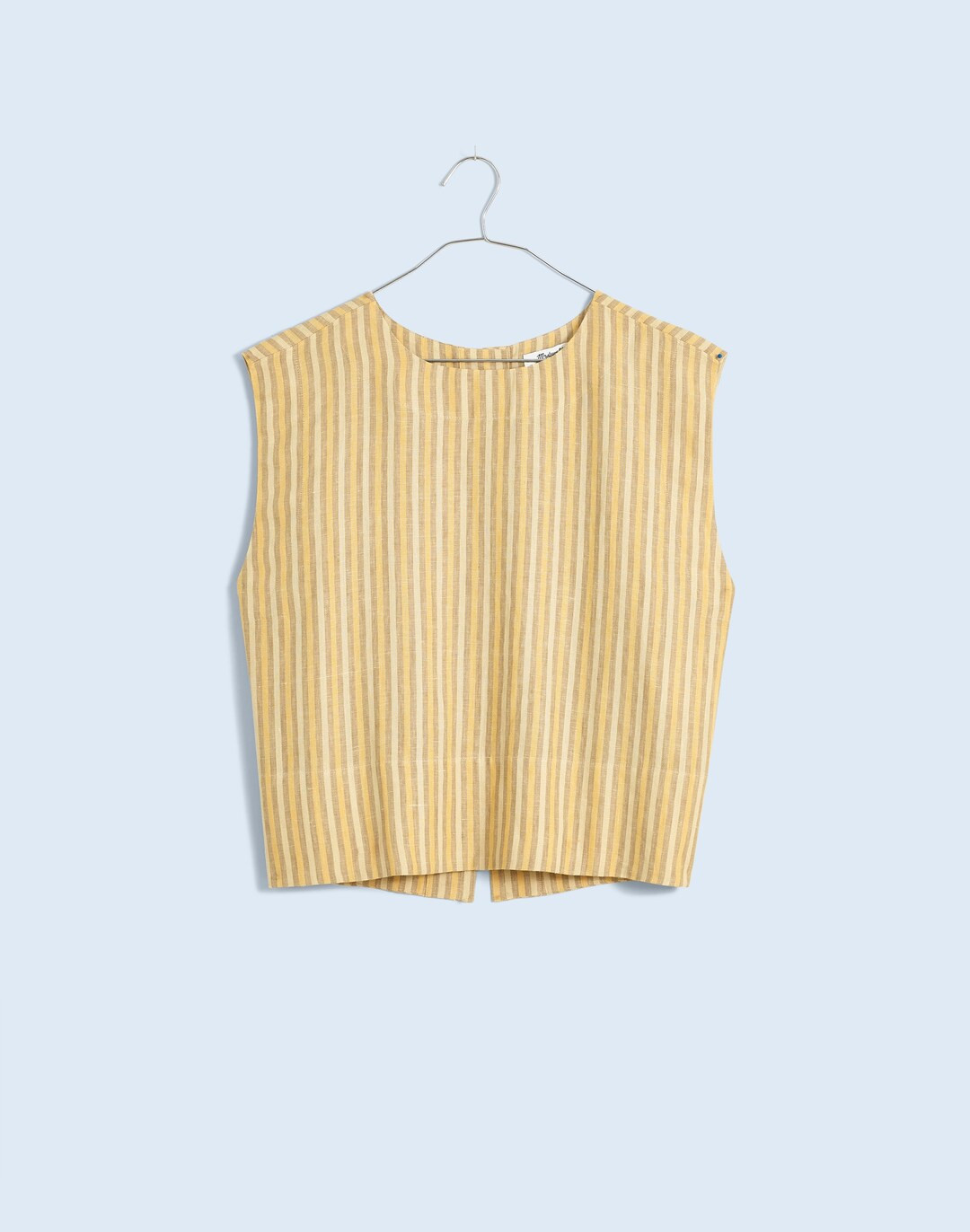 Crewneck Tank in Stripe 100% Linen | Madewell