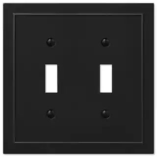 Bethany 2 Gang Toggle Metal Wall Plate - Black | The Home Depot