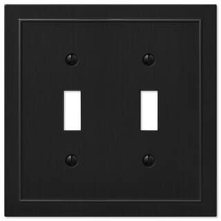 Bethany 2 Gang Toggle Metal Wall Plate - Black | The Home Depot