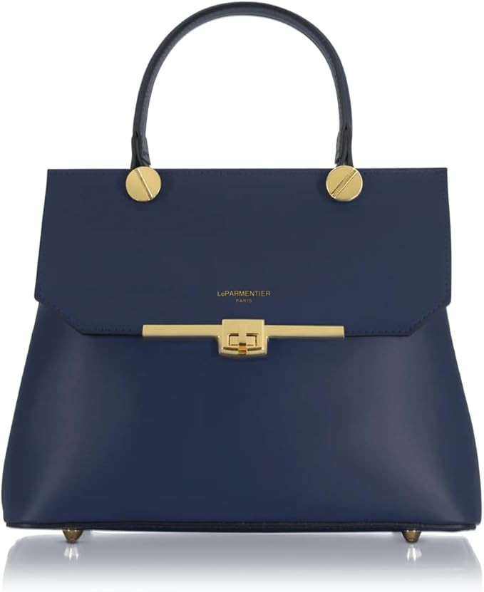 Atlanta Top Handle Satchel Bag, Genuine Leather, 10.6 x 8.7 x 4.7 inches, Gold Hardware | Amazon (US)