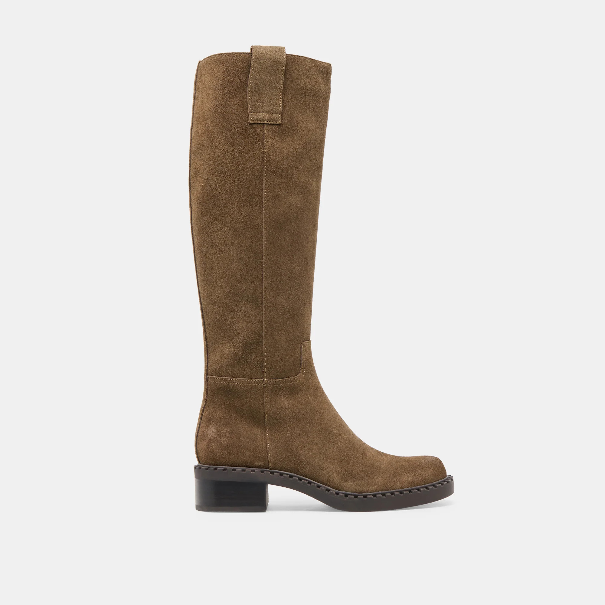 Glory H2O Wide Calf Boots Olive Suede | DolceVita.com