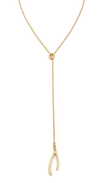 Madewell Wishbone Lariat Necklace - Vintage Gold | Shopbop