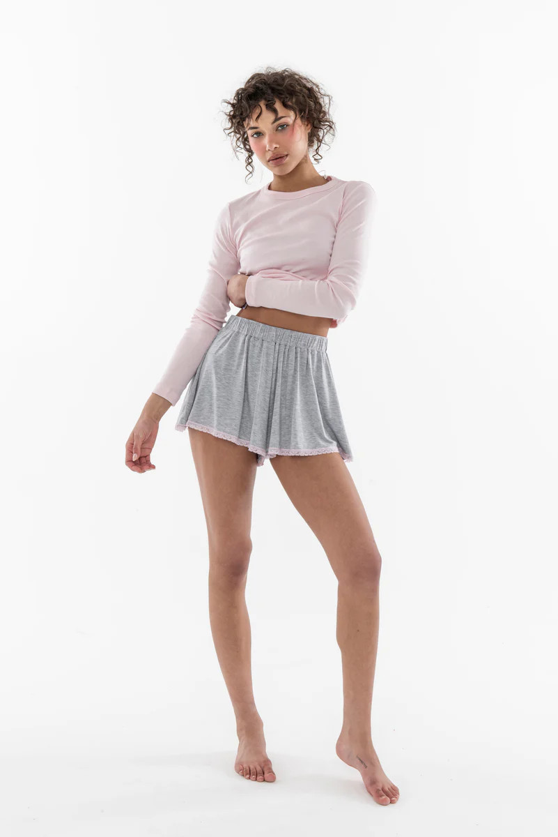 ROYAL JERSEY PJ SHORT LT HEATHER GREY/BLUSH | The Bar