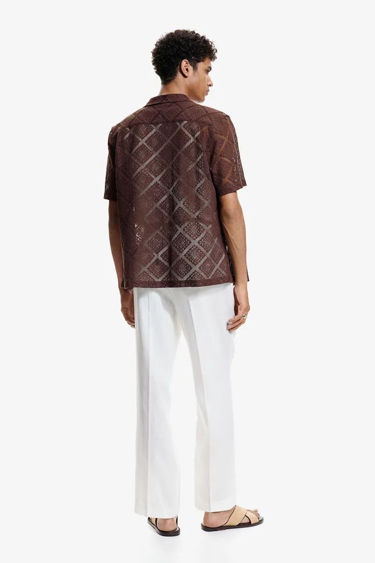 Regular Fit Crochet-look Resort Shirt | H&M (US + CA)