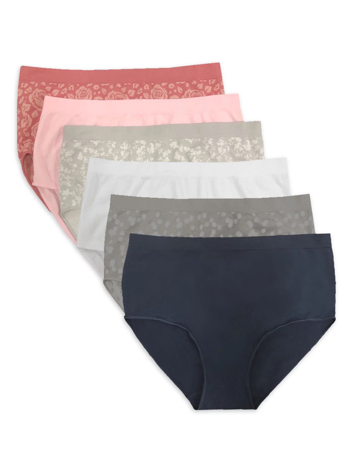 Secret Treasures Seamless Women's Brief Panties, 6-Pack - Walmart.com | Walmart (US)