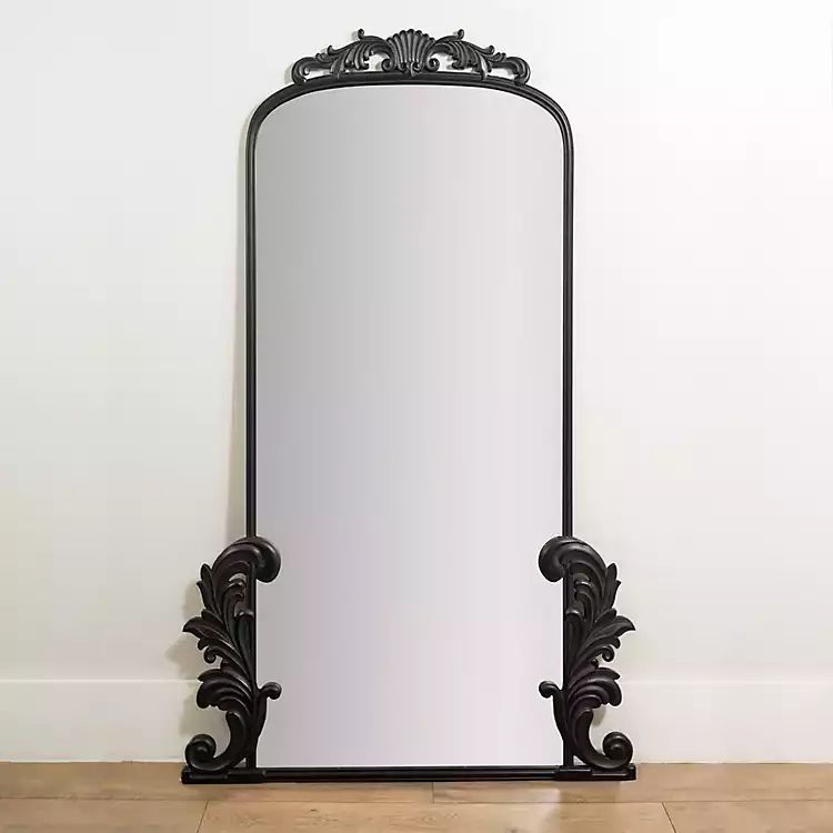 New! Black Ornate Scroll Bordeaux Wood Mirror | Kirkland's Home