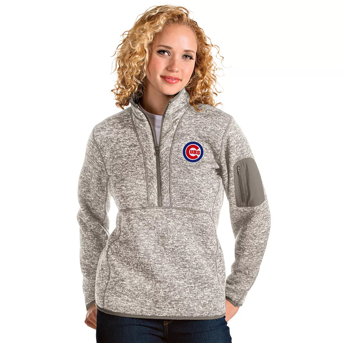 Women's Chicago Cubs 1/2 Zip Pullover Sweater | Kohl's