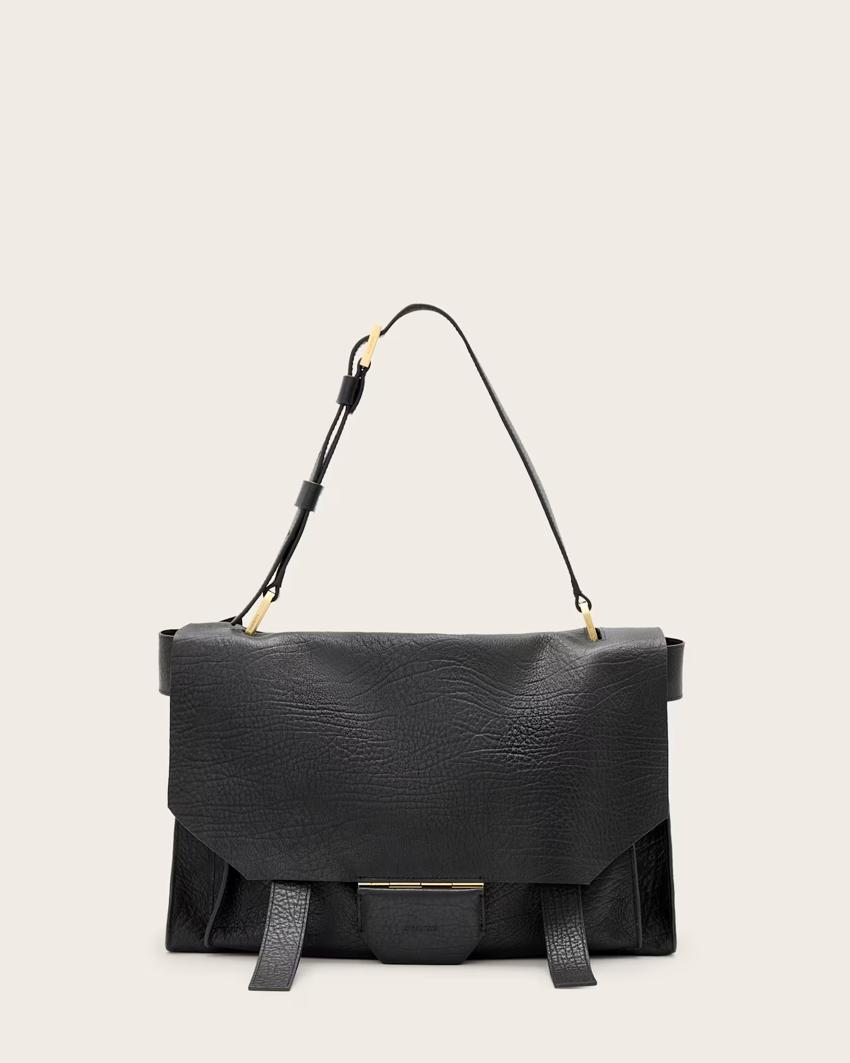 Ursa Grain Leather Satchel Bag Black | ALLSAINTS US | AllSaints US