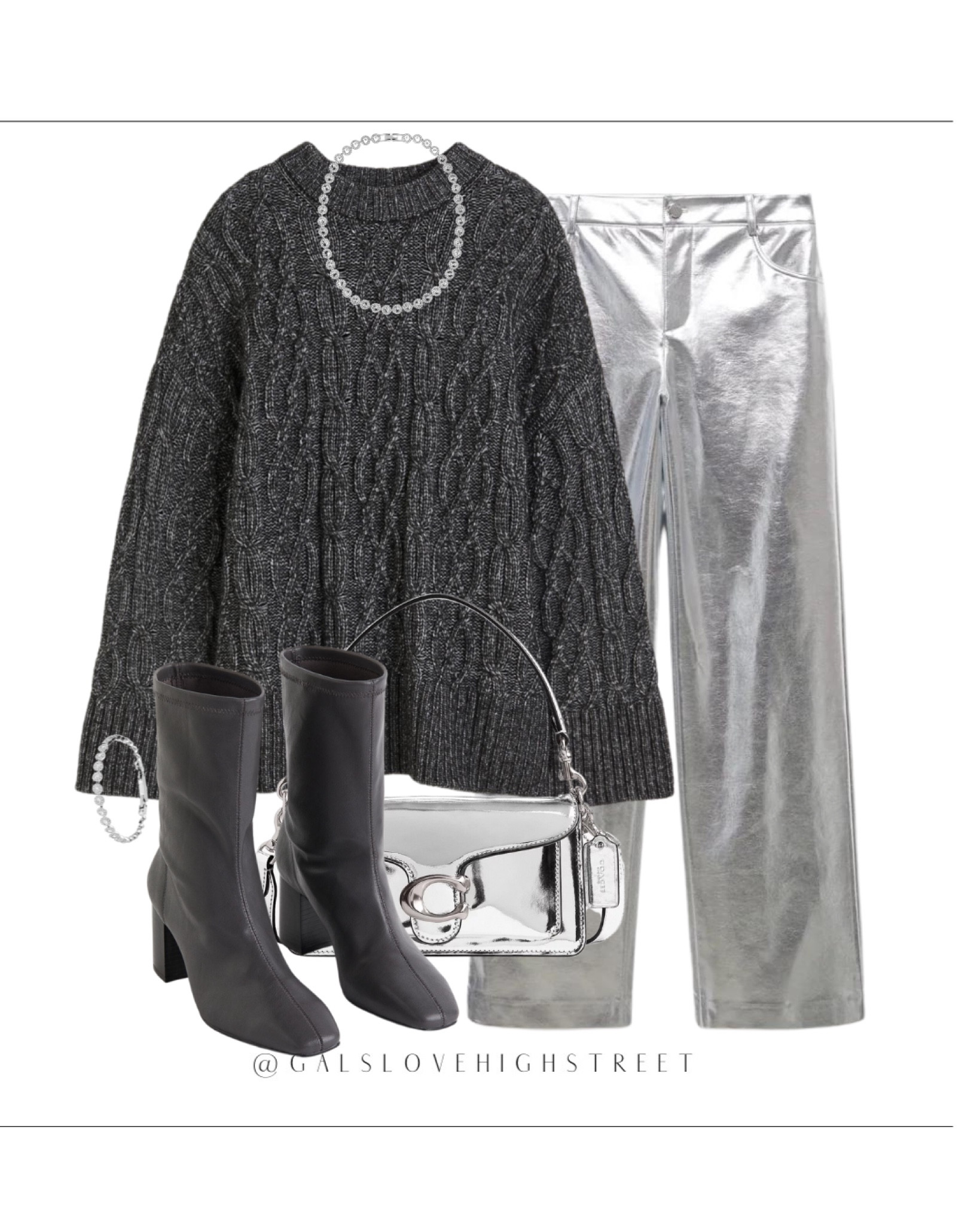 Chunky knit
Metallic trousers 
Party season 


#LTKSeasonal #LTKmidsize #LTKHoliday