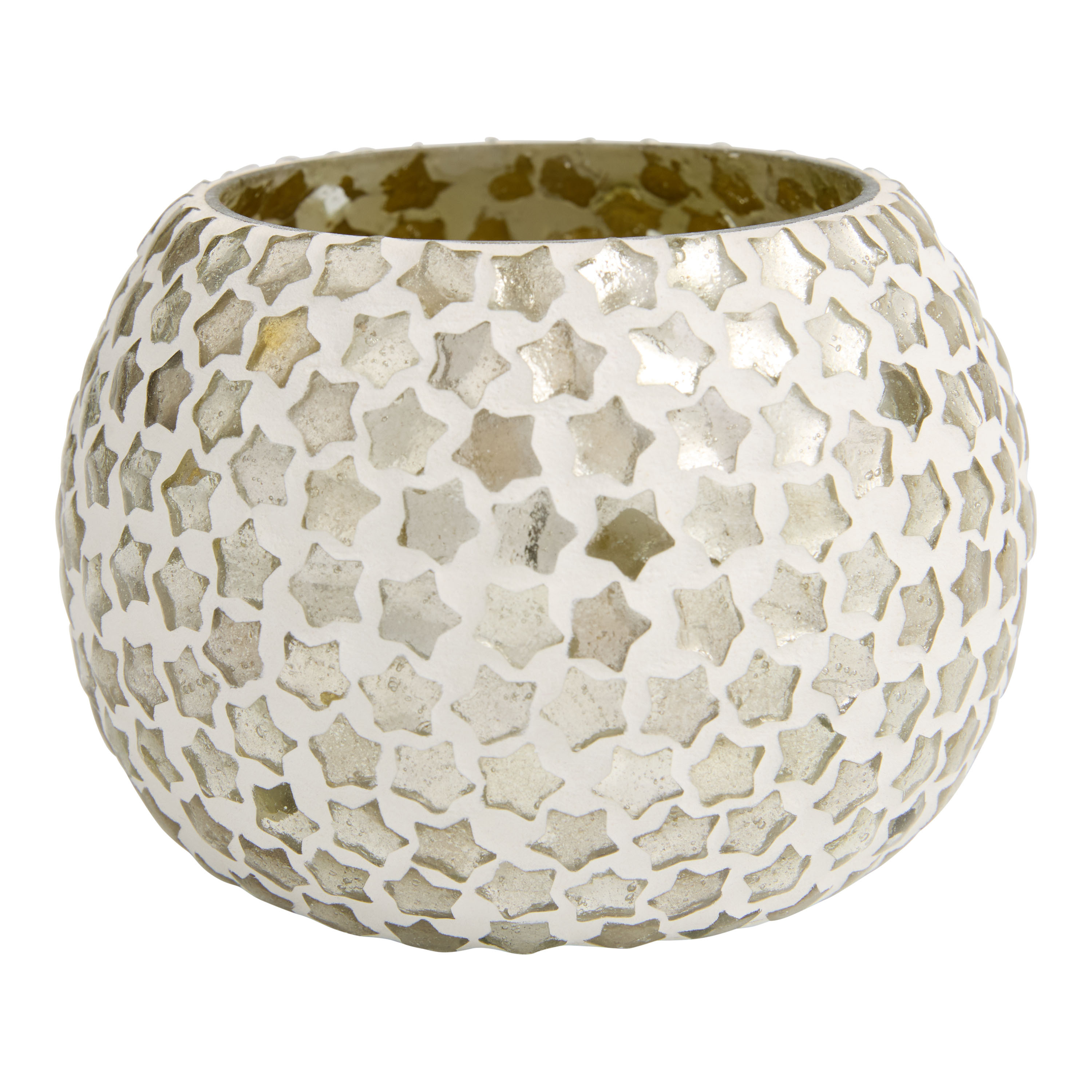 Gold Glass Star Mosaic Tealight Candle Holder | World Market