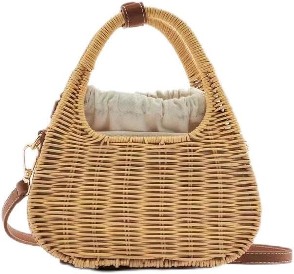 Comeon Woven Bag for Women,Handmade Straw Shoulder Bag Clutch Straw Crossbody Bag Travel Handbag ... | Amazon (US)