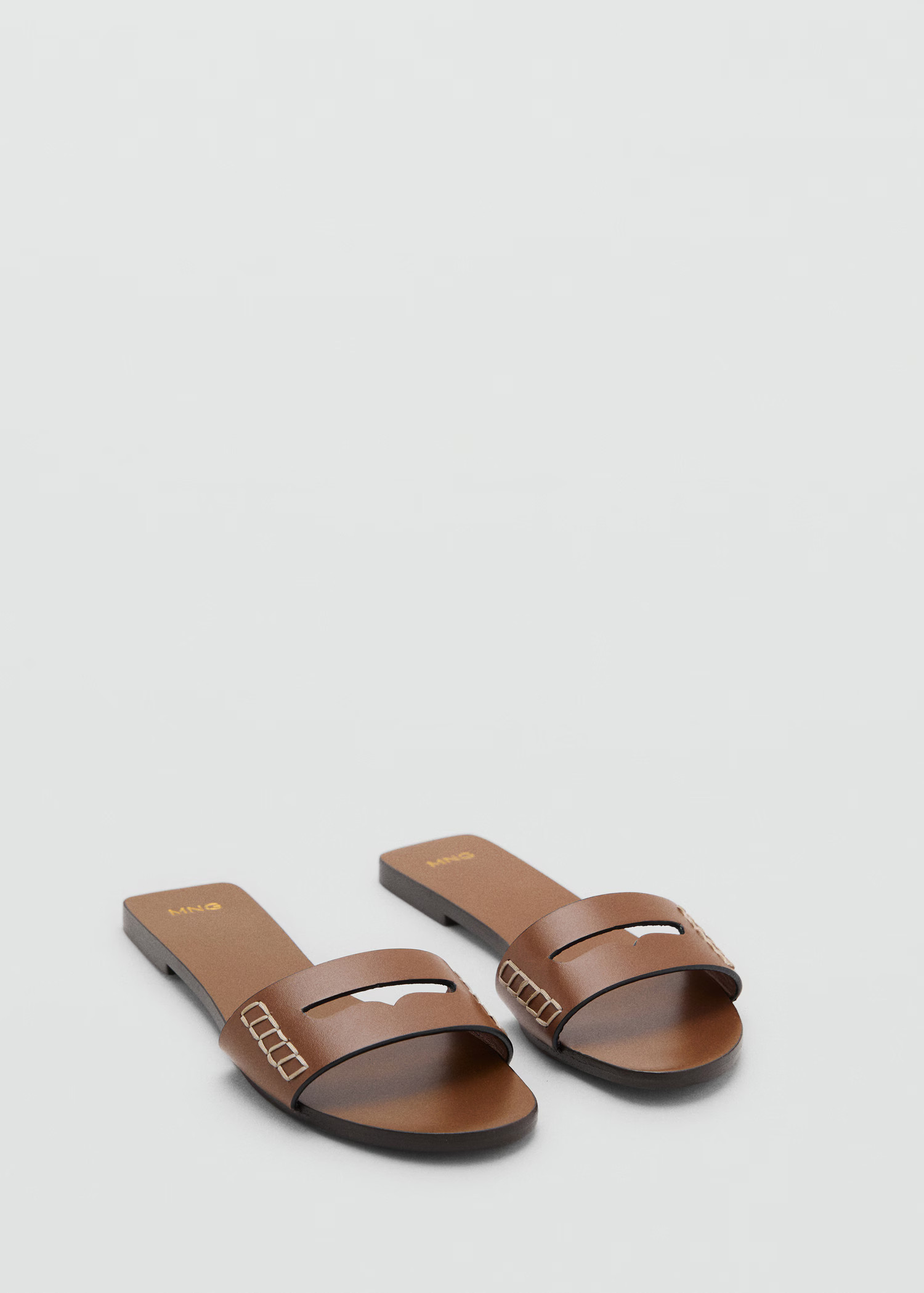 Leather sandals with a wide strap - Women | MANGO USA | Mango (US/MX/AU)