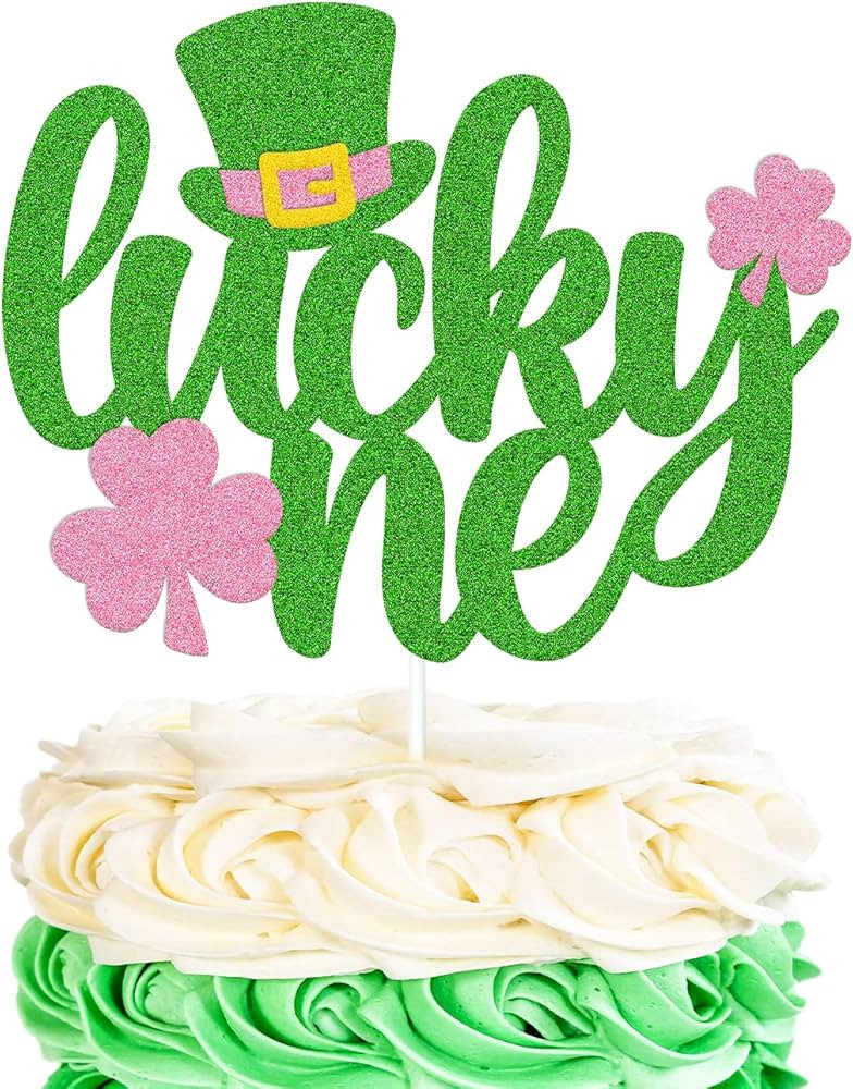 OKUSUN Lucky One Cake Topper St. Patrick 1st Birthday Cake Decoration Lucky Charm Bday Decor Luck... | Amazon (US)