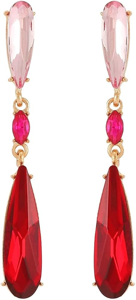Trendy Simple Teardrop Dangle Earrings for Women Rhinestone Elegant Vintage Jewelry for Prom Part... | Amazon (US)