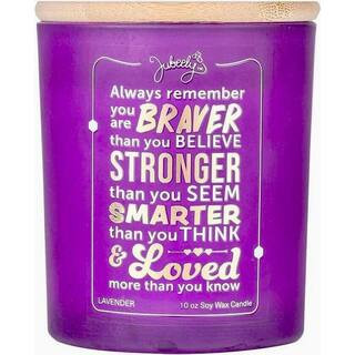 Lavender Scented Soy Candle with Inpirational Quote in Lavender | The Home Depot