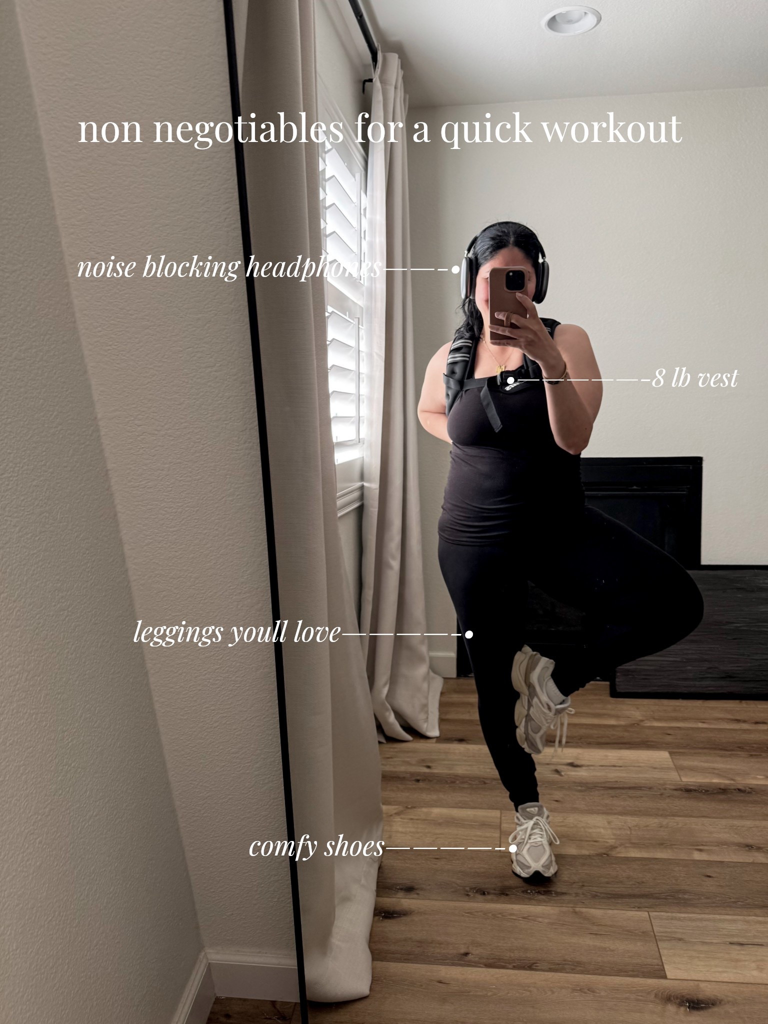 non negotiables for a good & quick workout as a busy mom of 4: 

• good quality headphones: I have the air pod max  & the regular air pods. Just depends on your preference. 

• weighted vest: i love my lil vest so much! I wear the 8 lbs on my 20-30 walks

• leggings: .I love an affordable option! Linking both below. 

• shoes: these are like walking on clouds. So comfy and great for casual ootds too.  

#LTKselfcare #LTKfitnessgoals #LTKmomlife