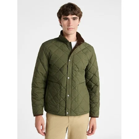 Free Assembly Men's Quilted Jacket with Long Sleeves, Sizes XS-3XL | Walmart (US)