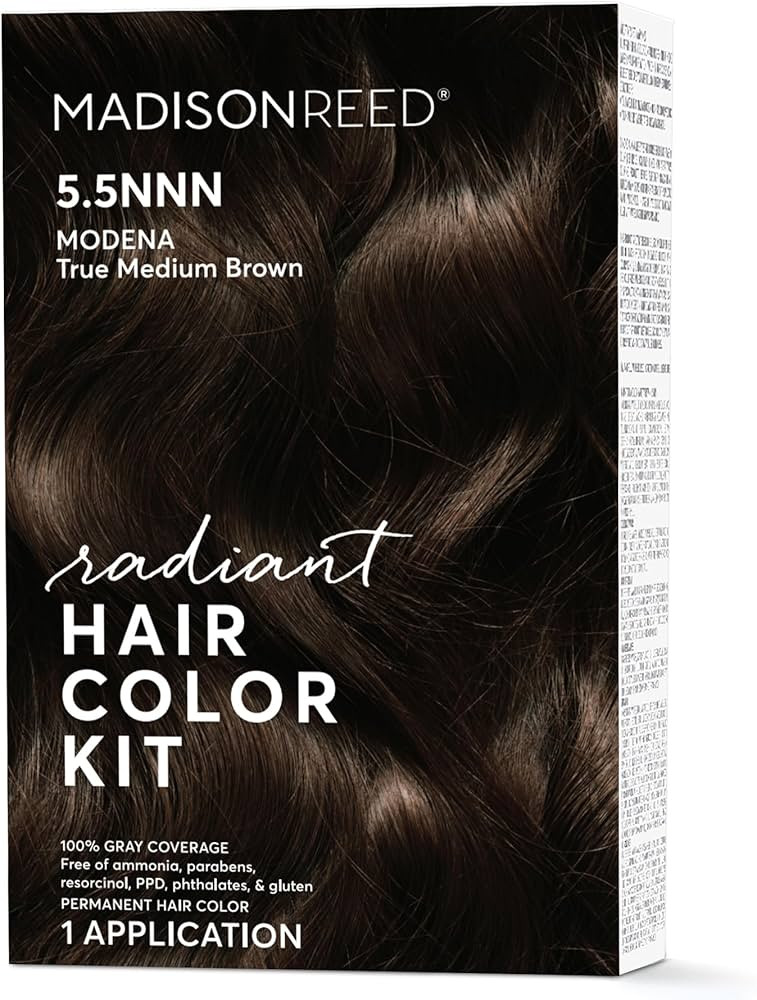 Madison Reed Radiant Hair Color Kit, Medium Brown for 100% Gray Coverage of Resistant Gray Hair, ... | Amazon (US)