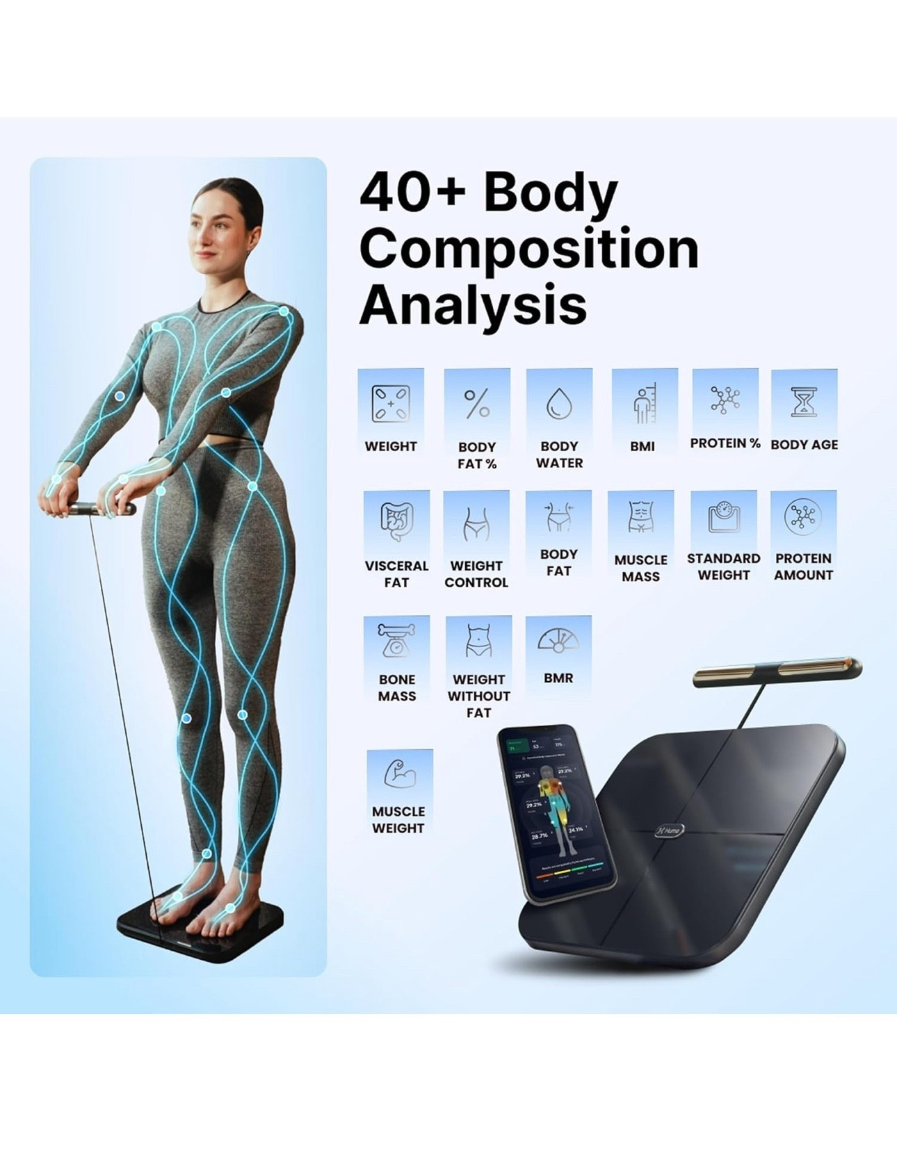 This is the scale that I use at home that’s similar to a deck a body scan you guys it tracks everything for you and is super accurate but my favorite thing is that it accurately tracks my body fat and muscle mass in pounds so I can accurately see where I’m building muscle and where my fat building up or being lost

#LTKHome
