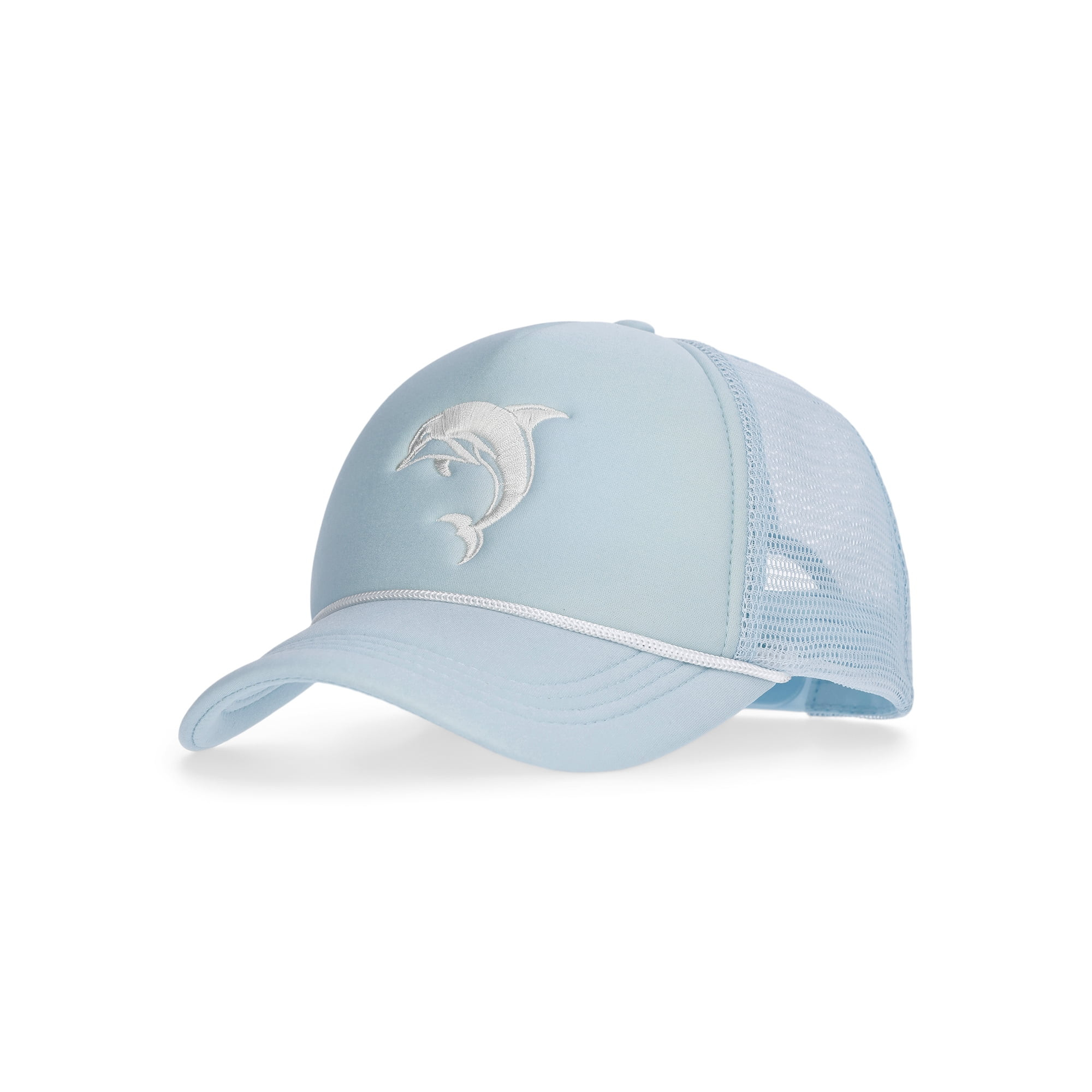 No Boundaries Embroidered Graphic Trucker Hat, Women's, Blue | Walmart (US)